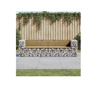 Vidaxl Banc De Jardin Design Gabion 244x71x65,5cm Bois De Pin Imprégné