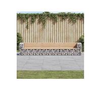 Vidaxl Banc De Jardin Design Gabion 347x71x65,5 Cm Bois Massif De Pin