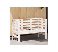 Tuinbankje 111,5x53x71 cm massief grenenhout wit825136