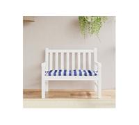 vidaXL Coussin de Banc de Jardin, Coussin de Siège, Coussin de Banc de Patio, Coussin de Meuble de Jardin d'Extérieur, Rayures Bleues/Blanches 100x50x7 cm
