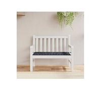 Tuinbankkussen ruitpatroon 100x50x3 cm oxford stof zwart361114