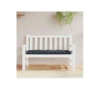 Tuinbankkussen ruitpatroon 120x50x7 cm stof zwart361596