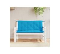 Lot de 2 Coussins de Banc de Jardin, Revêtement de Banc avec Jeux de Cordes, Coussin d'Extérieur Imperméable, Bleu Clair Tissu Oxford