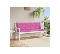 Tuinbankkussens 2 st 150x50x7 cm stof roze361714
