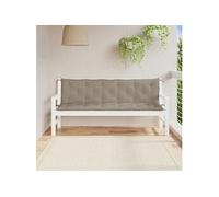 Lot de 2 Coussins de Banc de Jardin, Revêtement de Banc avec Jeux de Cordes, Coussin d'Extérieur Imperméable, Taupe 180x50x7 cm Tissu Oxford