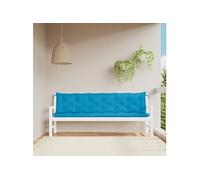 Lot de 2 Coussins de Banc de Jardin, Revêtement de Banc avec Jeux de Cordes, Coussin d'Extérieur Imperméable, Bleu Clair Tissu Oxford