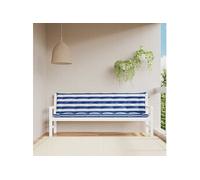 vidaXL Coussins de Banc de Jardin Lot de 2 Rayures Bleues et Blanches, Coussin, Coussin de Banc, Coussin de Jardin, Coussin d'extérieur