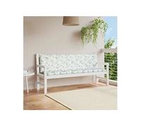 vidaXL Lot de 2 Coussins de Banc de Jardin, Coussins de Siège, Coussins de Banc de Patio, Coussins de Meuble de Jardin d'Extérieur, Motif de Feuilles Tissu Oxford