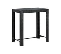 vidaXL Table de Bar de Jardin Noir 100x60,5x110,5 cm Résine tressée