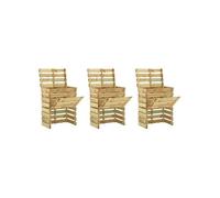 vidaXL Composteur de jardin à lattes 3 pcs 80x50x100 cm Pin imprégné
