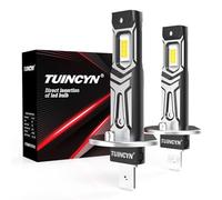 TUINCYN Ampoule LED H1 80W 26000LM, 400% Plus Lumineuse 1:1 Mini H1 Phares Kit de Conversion de Voiture Remplacement Ampoules Halogène, Plug&Play, sans Ventilateur et Polarité, 6000K Blanc, 2 Ampoules
