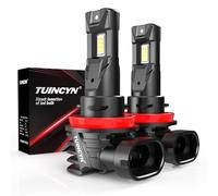 TUINCYN Ampoule LED H11 80W 26000LM, 400% Plus Lumineuse 1:1 Mini H11/H8/H9 Phares Kit de Conversion de Voiture Remplacement Ampoules Halogène, Plug&Play sans Ventilateur et Polarité, 6000K Blanc,2PCS