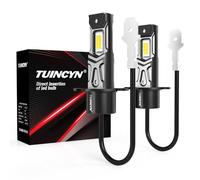 TUINCYN Ampoule LED H3 80W 26000LM, 400% Plus Lumineuse 1:1 Mini H3 Phares Kit de Conversion de Voiture Remplacement Ampoules Halogène, Plug&Play, sans Ventilateur et Polarité, 6000K Blanc, 2 Ampoules