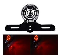TUINCYN Feu arrière LED vintage pour moto avec support de plaque d'immatriculation DC 12 V Lumière rouge fumée