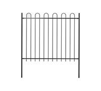 Tuinhek met ronde bovenkant 1,8 m staal zwart144932