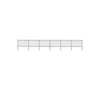 vidaXL Tuinhek met ronde bovenkant 10,2x1,2 m staal zwart277670 G