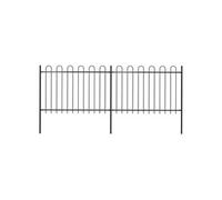 Clôture De Jardin Avec Dessus En Cerceau Acier 3,4 X 1,2 M Noir