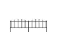 vidaXL Clôture de jardin Acier 0,5-0,75 x 3,4 m Noir Panneaux et poteaux inclus