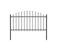 Tuinhek met speren bovenkant (1,25-1,5)x1,7 m staal zwart144943