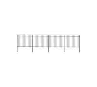 Clôture de Jardin avec Dessus en Lance Panneaux de Clôture Décorative Barrière de Jardin Patio Ferme Extérieur Acier 6,8x1,5 m