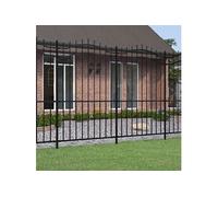 vidaXL Clôture de jardin avec dessus en forme de lance – Acier thermolaqué noir 239 x 175 cm