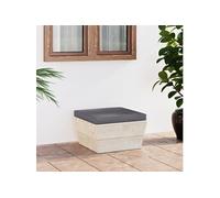 vidaXL Tuinhocker met kussen pallet geÃ¯mpregneerd vurenhout3063372 Gris G