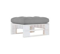 vidaXL Pouf palette de jardin – Bois de pin imprégné de blanc