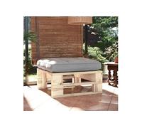 Pouf Palette De Jardin Bois De Pin Imprégné Vidaxl Gris