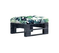 Pouf Palette de Jardin Table Basse de Terrasse Repose-Pied de Patio Repose-Pied de Terrasse Pouf d'Extérieur Bois de Pin Imprégné de Noir