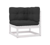 Canapé d'angle - vidaXL - Bois de pin massif - Coussins anthracite - 4 personnes - Extérieur