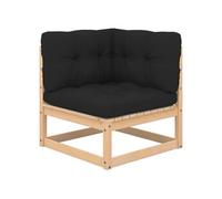Vidaxl Canapé D'angle De Jardin Coussins Anthracite Bois De Pin Massif