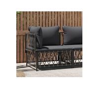 vidaXL Tuinhoekbank met kussens geweven stof antracietkleurig364142 Anthracite G