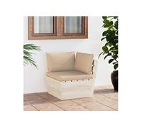 Vidaxl Canapé D'angle Palette De Jardin Avec Coussins Épicéa Imprégné