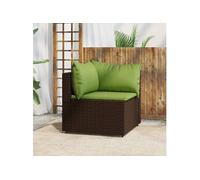 Tuinhoekbank met kussens poly rattan bruin319825