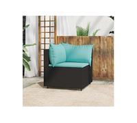 Canapé d angle de jardin avec coussins Noir Résine tressée