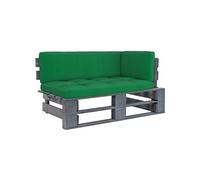 Vidaxl Canapé D'angle Palette De Jardin Gris Bois De Pin Imprégné Gris