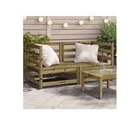vidaXL Canapés d'Angle de Jardin 2 pcs, Sièges avec Dossier, Meubles de Terrasse Patio Arrière-cour Extérieur, 70x70x67cm Bois de Pin Imprégné 837913 Bois