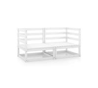 Vidaxl Canapés D'angle De Jardin 2 Pcs Blanc Bois De Pin Massif