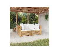 Tuinhoekbanken 2 st met kussens massief teakhout3100863