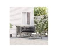 Tuinhoekbanken met kussens 2 st poly rattan grijs319660