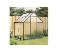 vidaXL Serre avec Cadre de Base Anthracite 169x169x202 cm Aluminium, Serre en Polycarbonate, Serre de Bricolage, abri de Serre, Serre portative