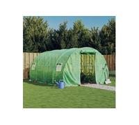 vidaXL Serre avec cadre en acier vert 12 m² 4x3x2 m, polytunnel, serre à cadre froid, serre pour tomate, serre de jardin, 3188039