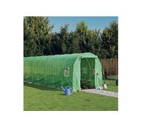 Serre avec cadre en acier vert 20 m² 10x2x2 m