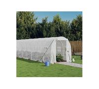 Tuinkas met stalen frame 20 mÂ² 10x2x2 m wit3188031