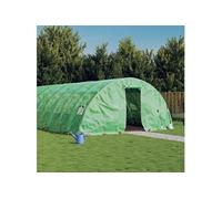 vidaXL Serre avec cadre en acier vert 40 m² 8x5x2,3 m, polytunnel, serre à cadre froid, serre pour tomate, serre de jardin, 3188085