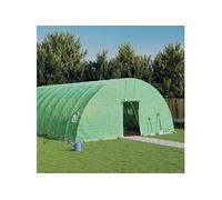 vidaXL Serre avec cadre en acier vert 60 m² 10x6x2,85 m, polytunnel, serre à cadre froid, serre pour tomate, serre de 3188108