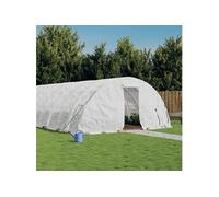 Tuinkas met stalen frame 70 mÂ² 14x5x2,3 m wit3188099