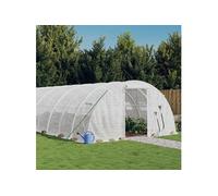 vidaXL Tuinkas met stalen frame 96 mÂ² 24x4x2 m wit3188082 Blanc G
