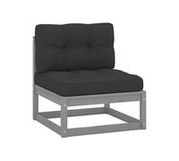 Tuinmiddenbank met antracietkleurige kussens grenenhout grijs805722