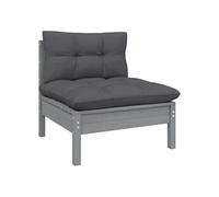 Vidaxl Canapé Central De Jardin Avec Coussins Anthracite Gris Pin Gris